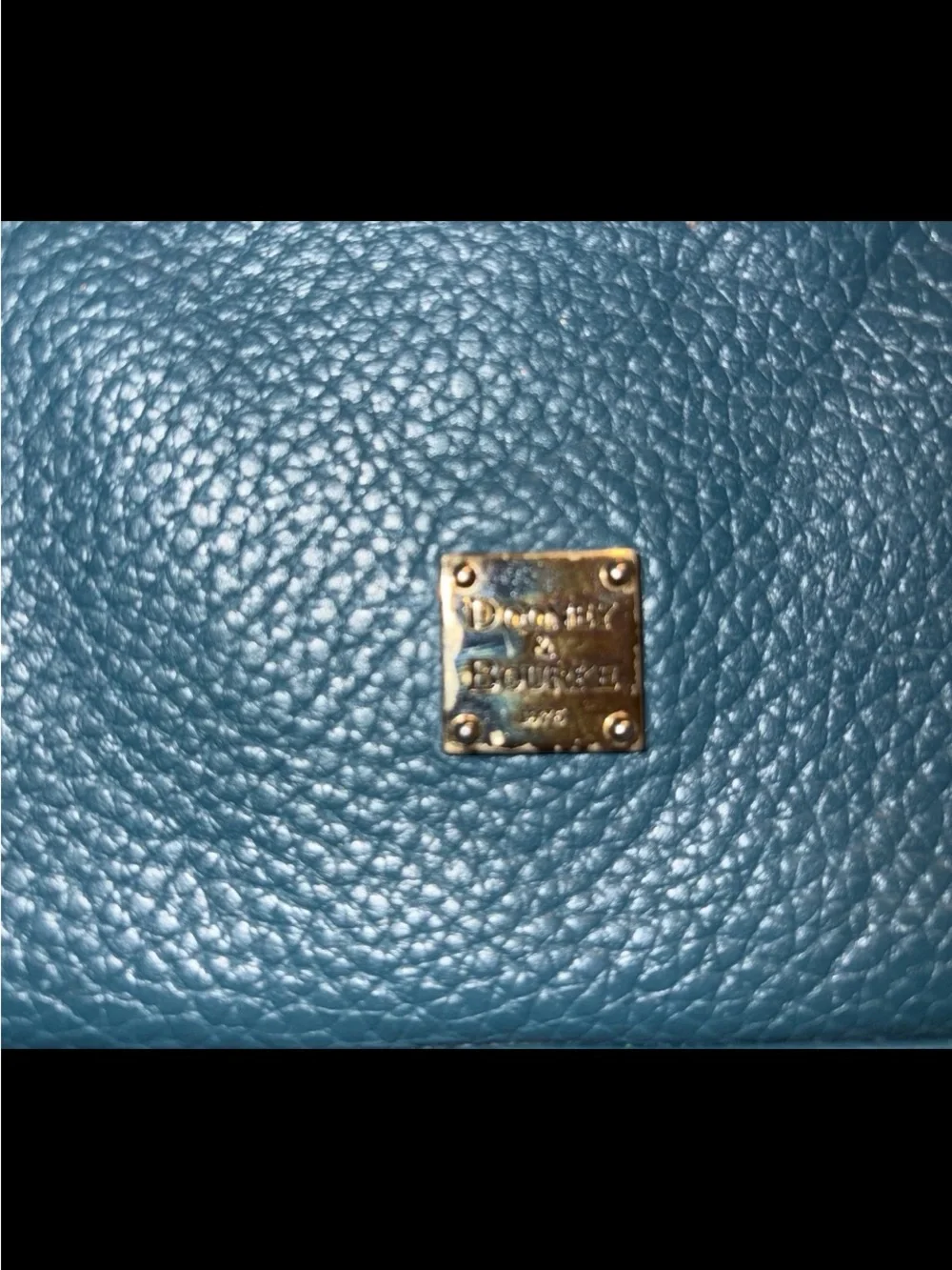 Dooney & Bourke Turquoise Pebbled Leather Kiss-Lock Coin Purse